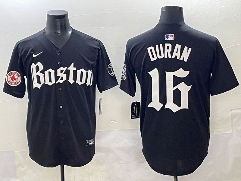 Men 2025 Boston Red Sox #16 Duran Black Five generations Joint Name Nike MLB Jersey style 16